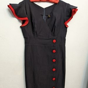 Miusol vintage casual dress for women navy blue and red size large